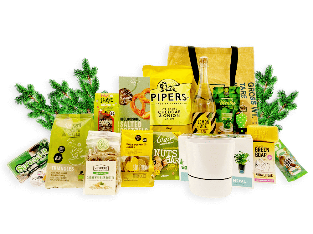 Kerstpakket circular christmas is een pakket waar circulair en Zero waste centraal staan