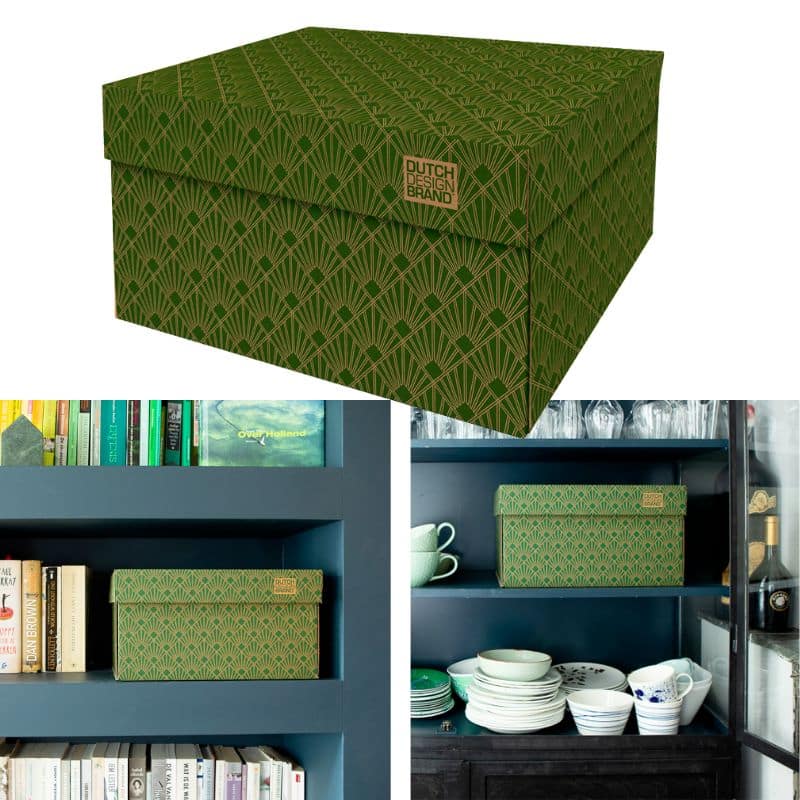 Dutch design opbergdoos van FSC karton met een groene  print