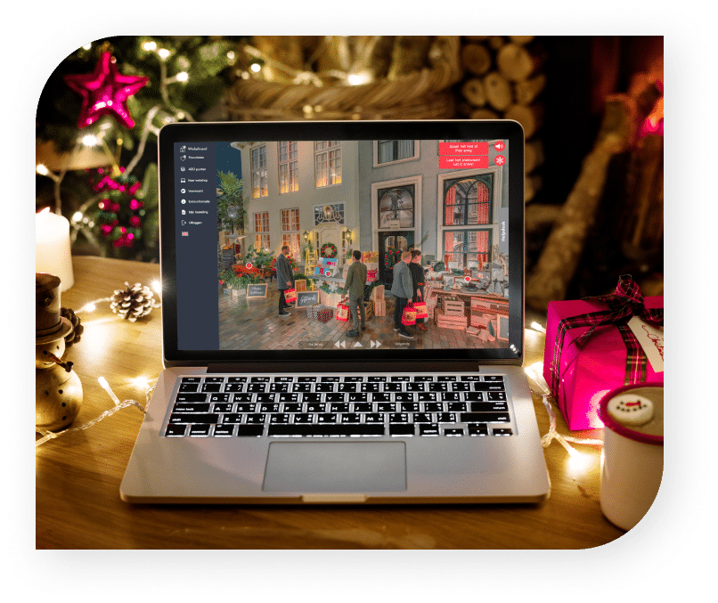 Virtuele wintermarkt omgeving Louwman