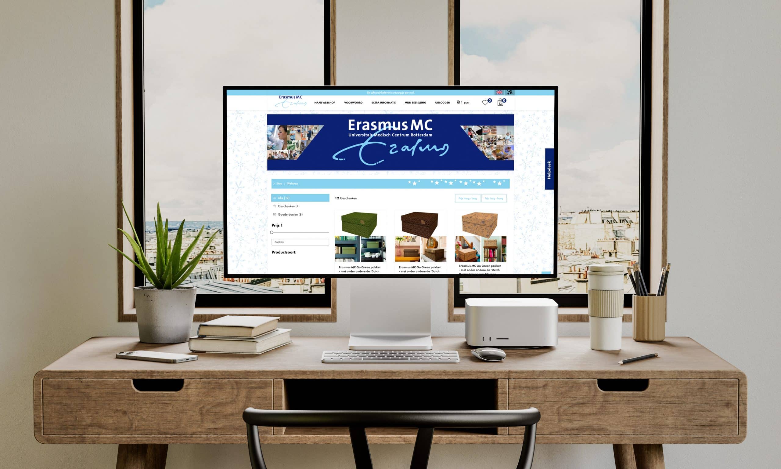 Mac Studio Mockup by Anthony Boyd Graphics - More Than Gifts Webshop Erasmus MC pakketselectie als kerstconcept