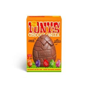 Paasgeschenk voor personeel: Tony's Chocolonely paasei melk karamel zeezout