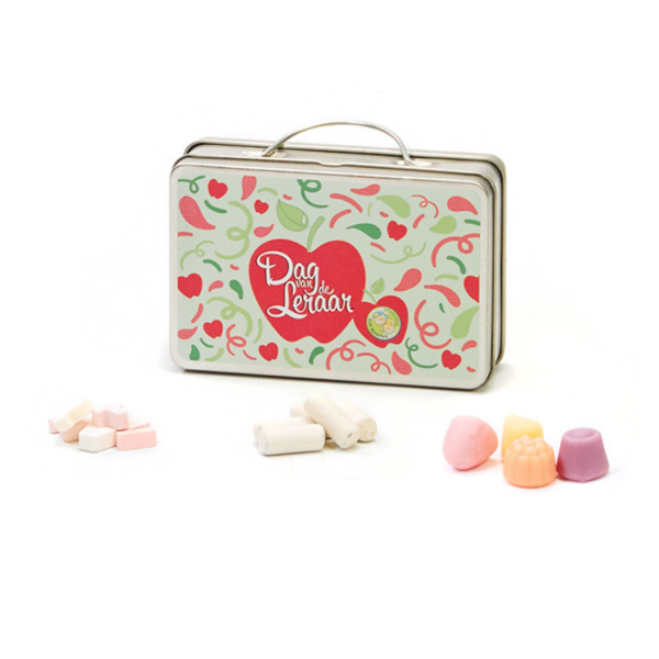 Dag van de Leraar koffer vol snoep als relatiegeschenk