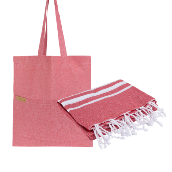 totebag - More Than Gifts VIBE giftset - hamamdoek met luxe Totebag