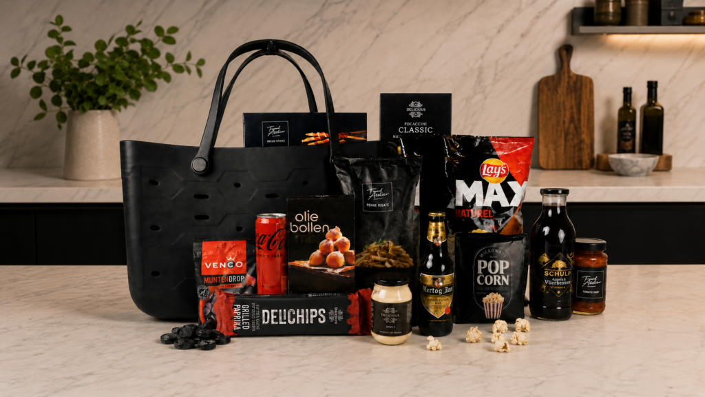 Duurzame kerstpakketten - More Than Gifts Favo shopper kerstpakket sfeerafbeeldingen