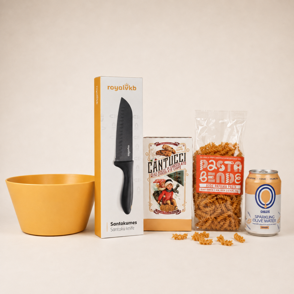 Pasta bende uitgestald